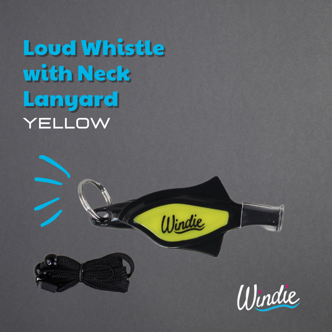 Loud YELLOW Whistle with Neck Lanyard windie
