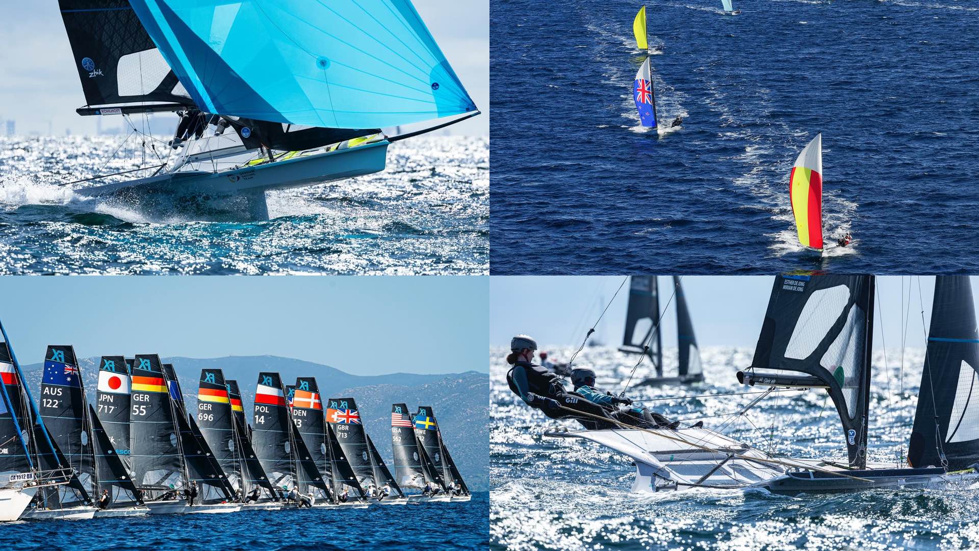 Olympische skiff segeljollen 49er 49erfx wateraction