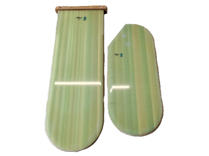 Schwimmflossen, Flossen, Material: Kunststoff, Streifenmuster, Grün, Ski Schiefer, Ski Vorderseite, Kernente, Struktur Holzoptik, Green Stripe, Surfboard, Bodyboard, Grün, Gestreift, Schaum