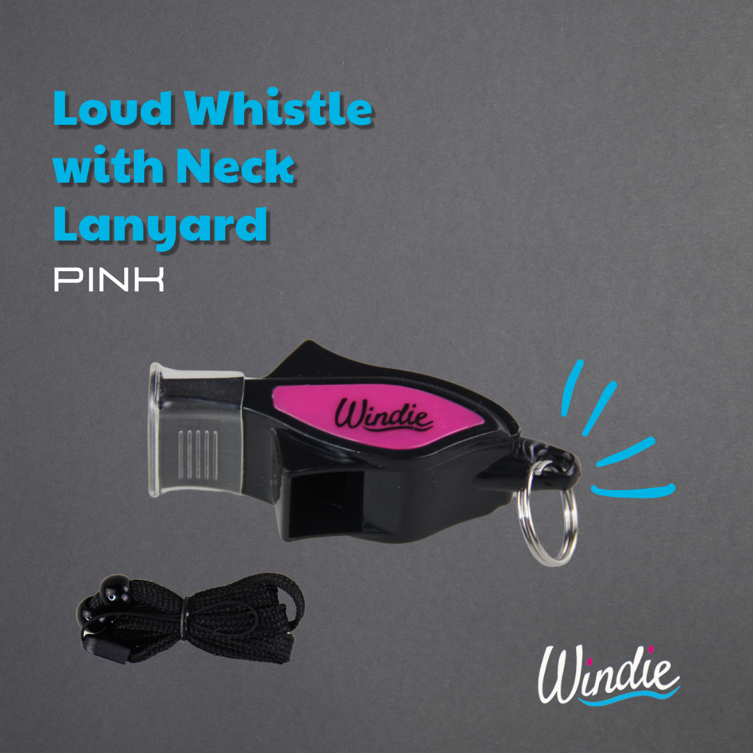Loud PINK Whistle with Neck Lanyard