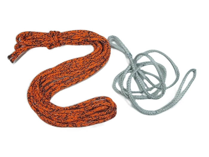 Leinenset für Unterliekstrecker ILCA, gespleißt Kletterseil, Geflochtenes Seil, Orange-schwarz, Graues Seil