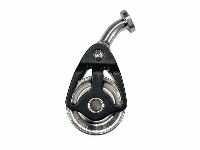 Umlenkrolle, Seilrolle, Edelstahl, schwarzer Rollenhalter, Umlenkrolle, Segelrolle, Edelstahl, schwarzes Gehäuse, Einfachrolle