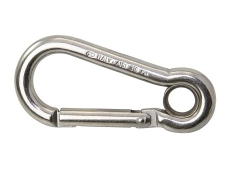Karabiner 60mm mit Kausche Kong Optimist