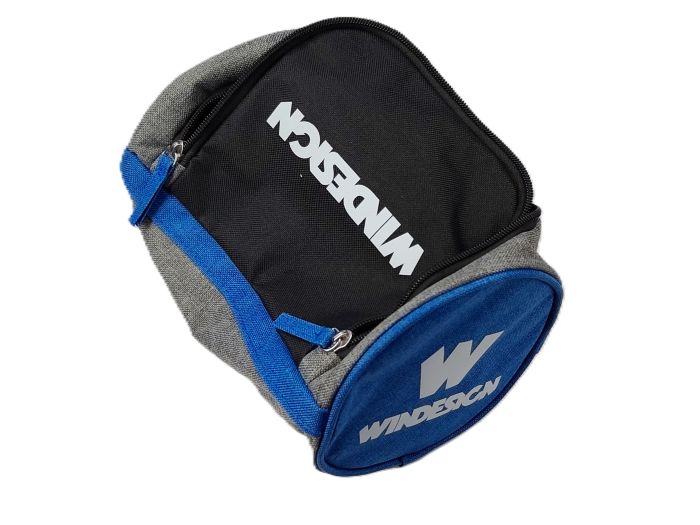 kinder-Rucksack, Kunststoff, Schuhputztasche, Windsor, schwarz-grau-bleu