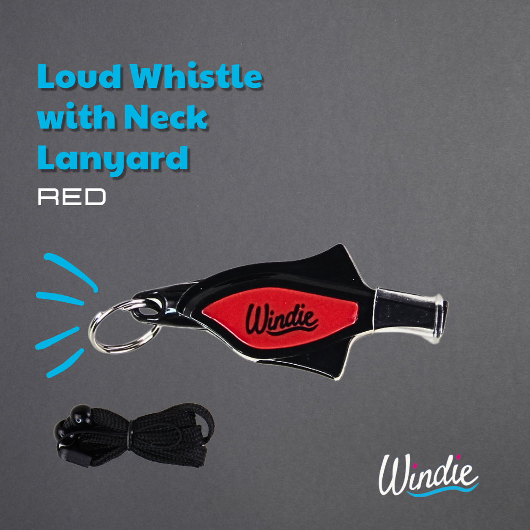 Signal Whistle with Lanyard Loud RED Whistle with Neck Lanyard windie