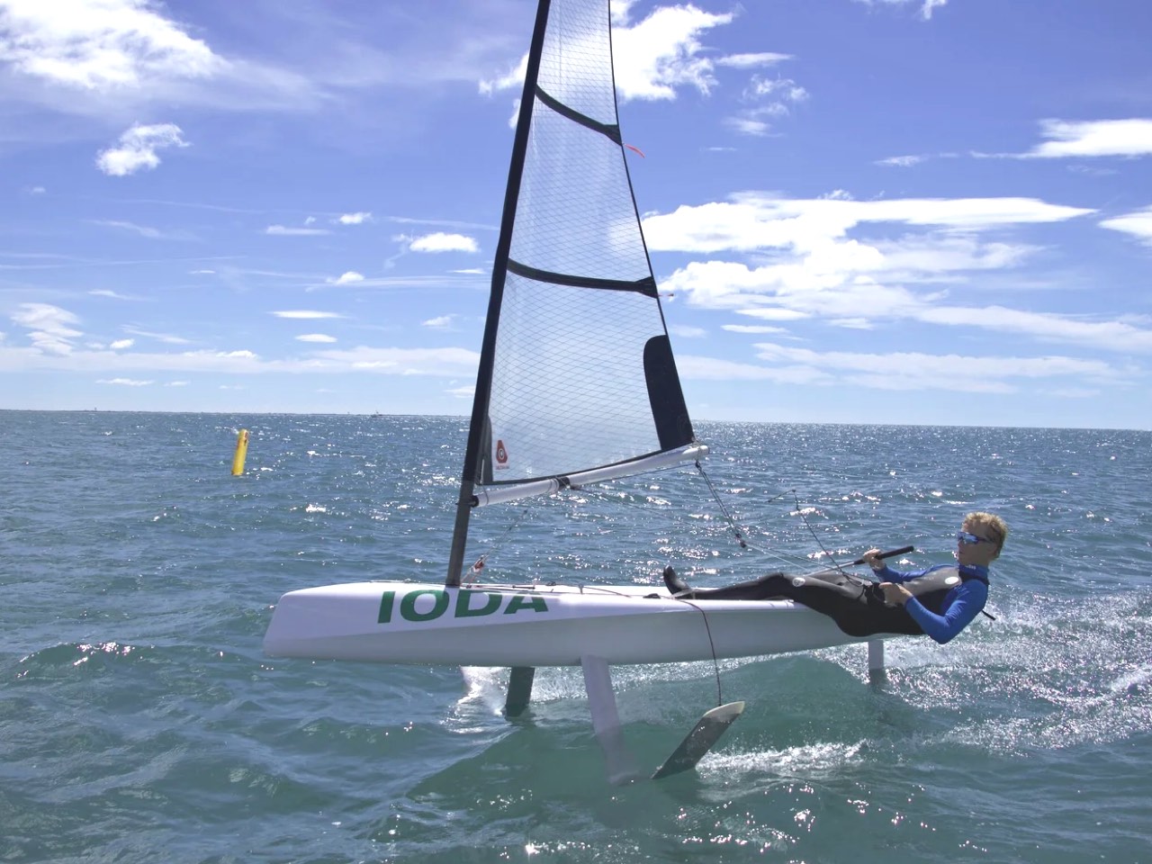IODA segelfertig mit Slipwagen und 6,5 m² Segel